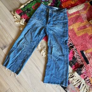 Zara 1975 patch pocket wide leg Jean
